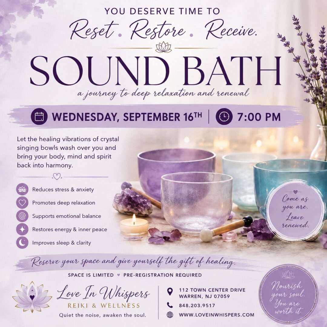 Promotional image for a sound bath event.
